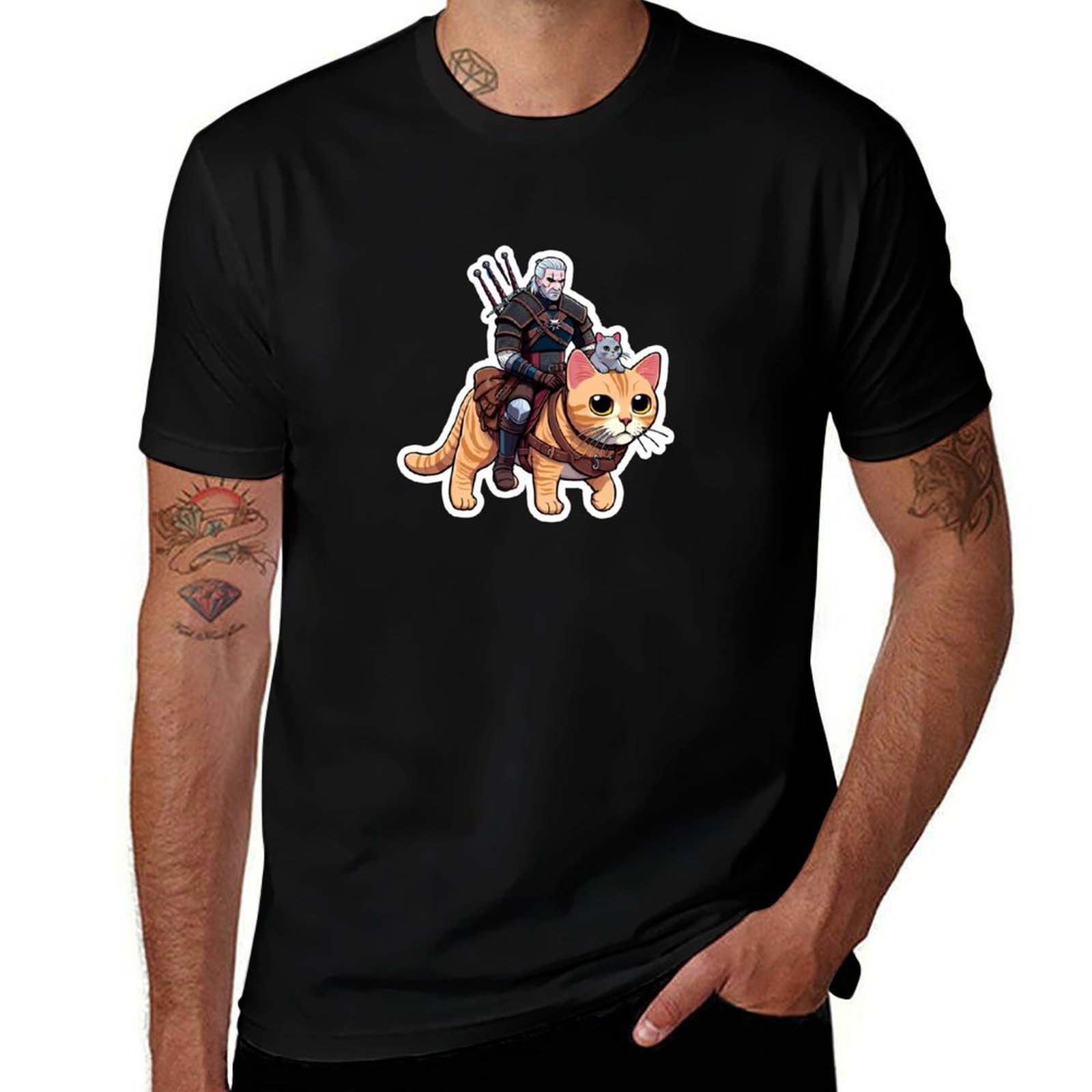 Men'S Grooming Guide - Camiseta Geralt's Guide to Cat Grooming